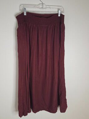 Burgundy Midi Skirt XL